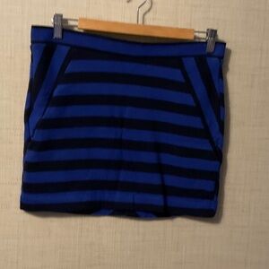 GAP Blue and Black Striped Mini Skirt